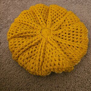 Crocheted Yellow Beret
